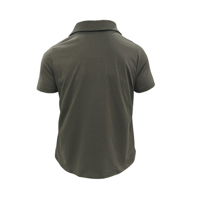 Polo à manches courtes pour homme - Fermeture boutonnée, col à revers et poche poitrine