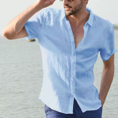 Chemise d'été à manches courtes pour homme – Chemise décontractée à nœuds pour des journées d'été élégantes