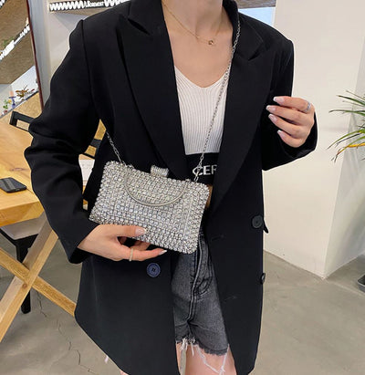Crystal Clutch - Elegant Evening Bag with Geometric Pattern | Perfect for Party and Formal Occasions