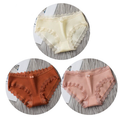 Ensemble de culottes – 3 culottes taille basse en dentelle pour femme
