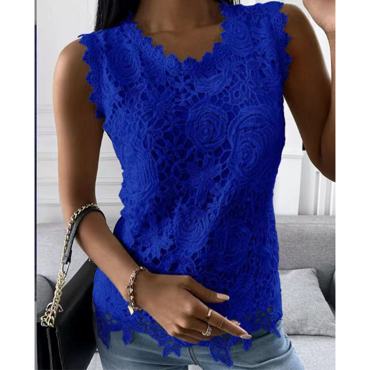 Floral Lace Vest for Women - Summer Tops