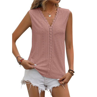 Women V-Neck Sleeveless Vest – Summer Tank Top