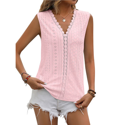 Women V-Neck Sleeveless Vest – Summer Tank Top