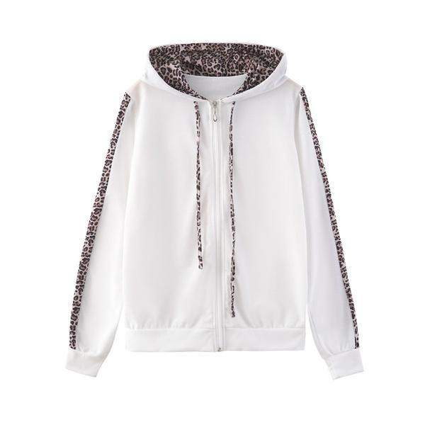 WildEase - Dames Joggingpak – Luipaardprint, Fluweel en Rits Hoodie