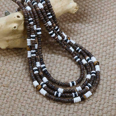 Men's Tribal Ethnic Coconut Shell Necklace - Natural and Authentic Style
