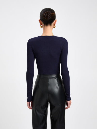 Haut côtelé pour femme avec détail noué | Élégant et unique | Coupe confortable
