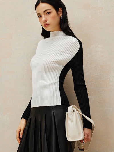 Haut femme à manches contrastées | Design élégant et flatteur