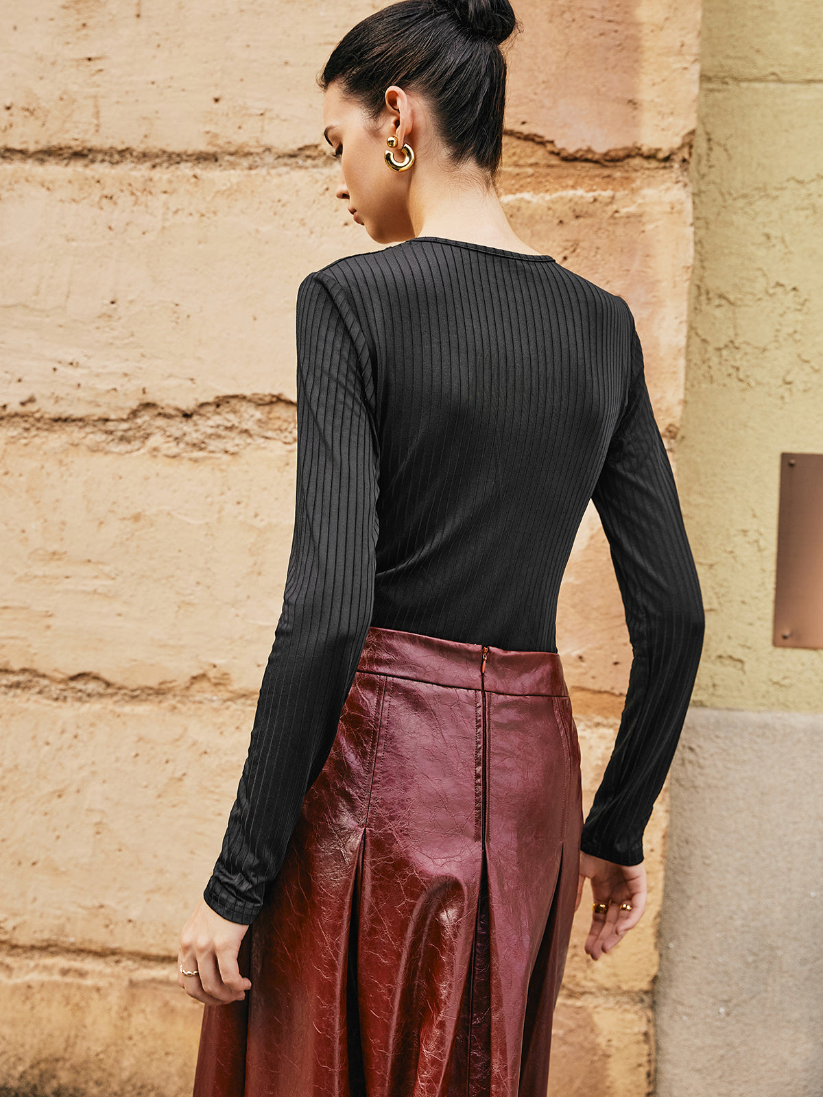 Lina | Mesh V-Hals Top | Verfijnde Glamour | Luxe Stretchstof