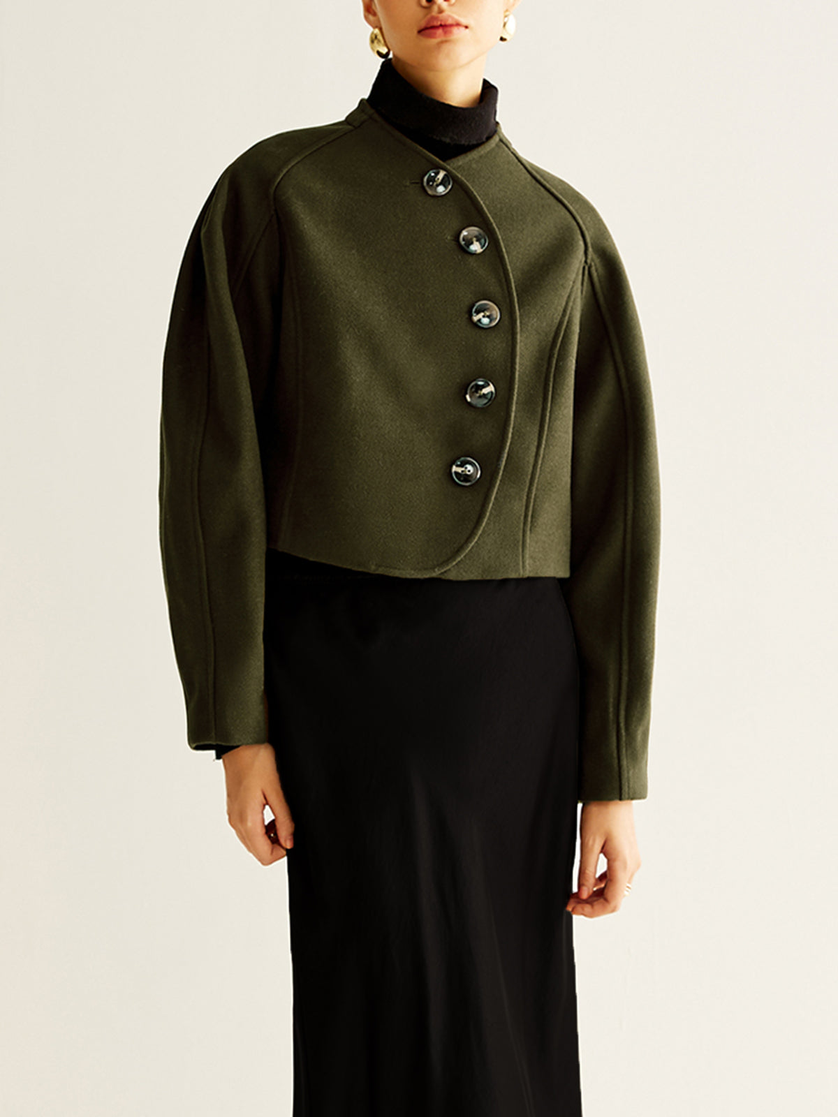 Cropped Jas | Asymmetrische Knopen | Elegant en Uniek