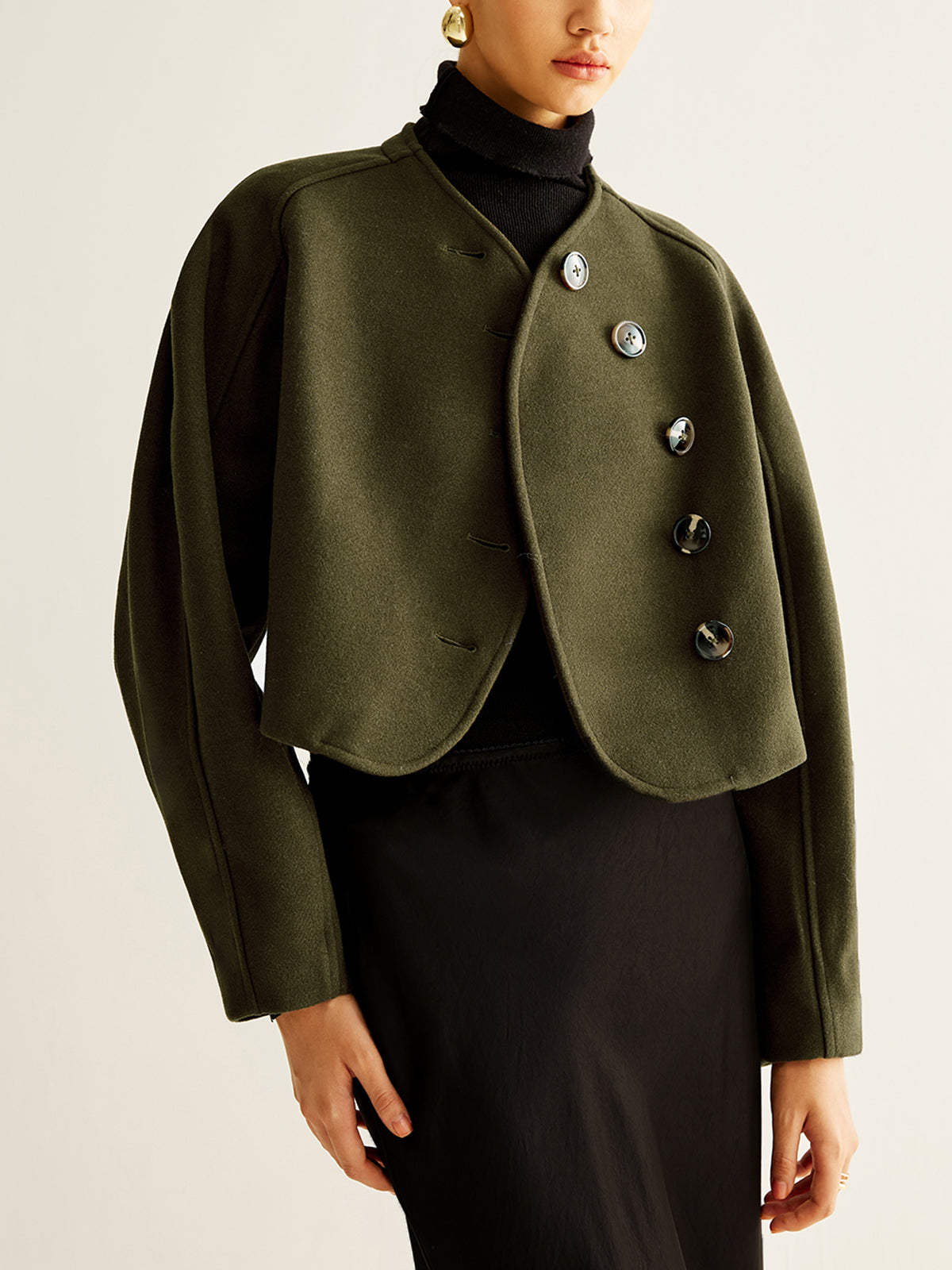 Cropped Jas | Asymmetrische Knopen | Elegant en Uniek