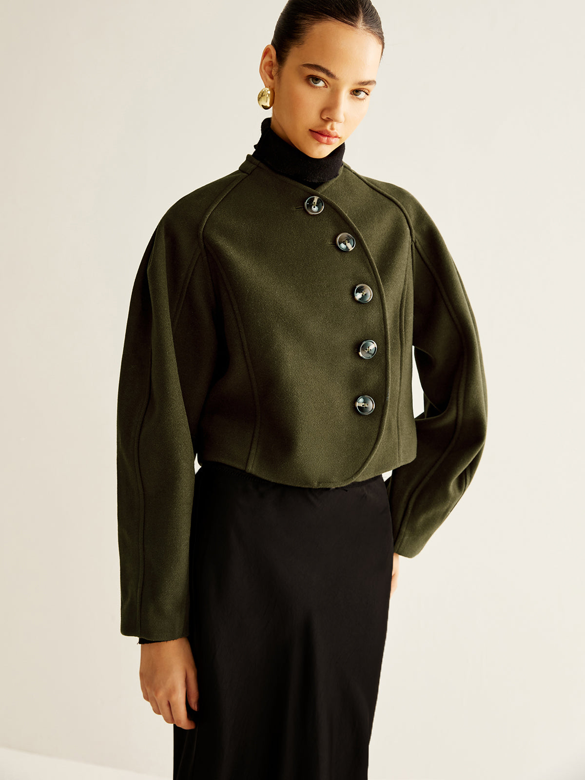 Cropped Jas | Asymmetrische Knopen | Elegant en Uniek