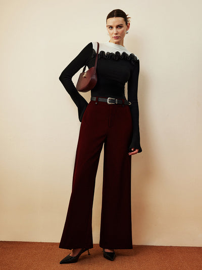 Lina | Ribbed Ruffle Top | Modern Elegance | Luxurious Cotton Blend