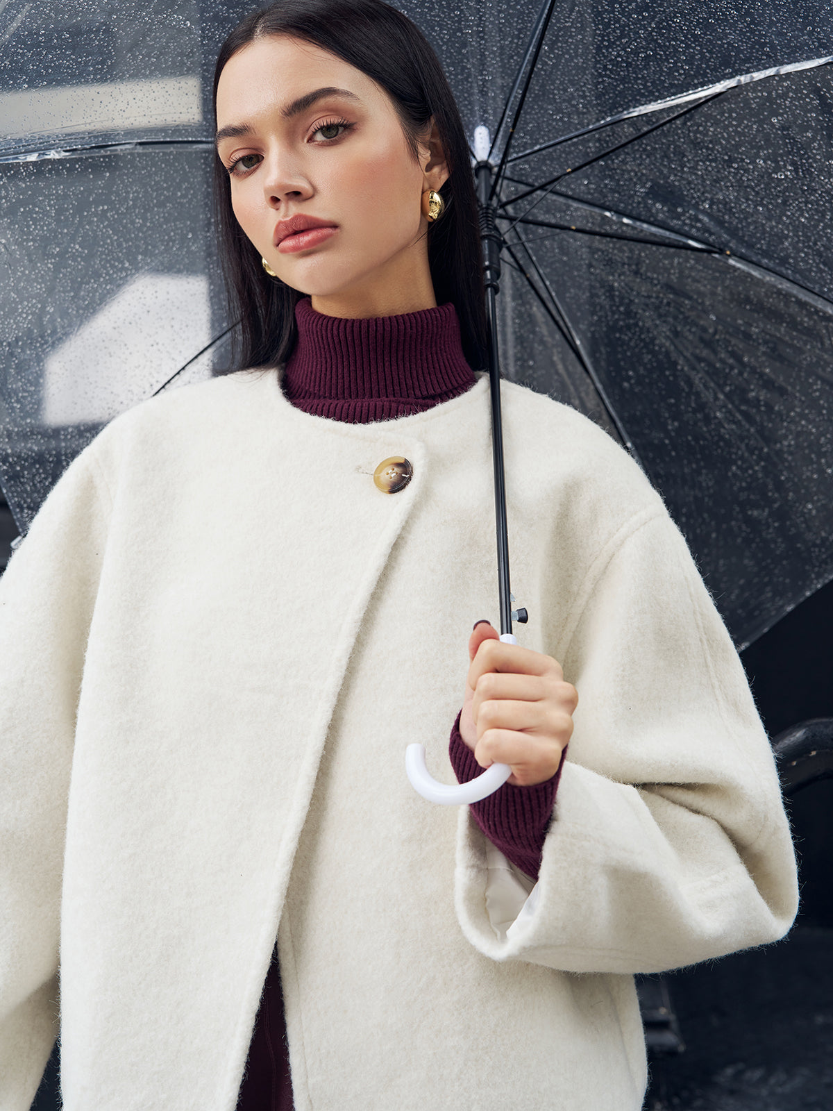 Nora – Short Coat with Asymmetric Closure