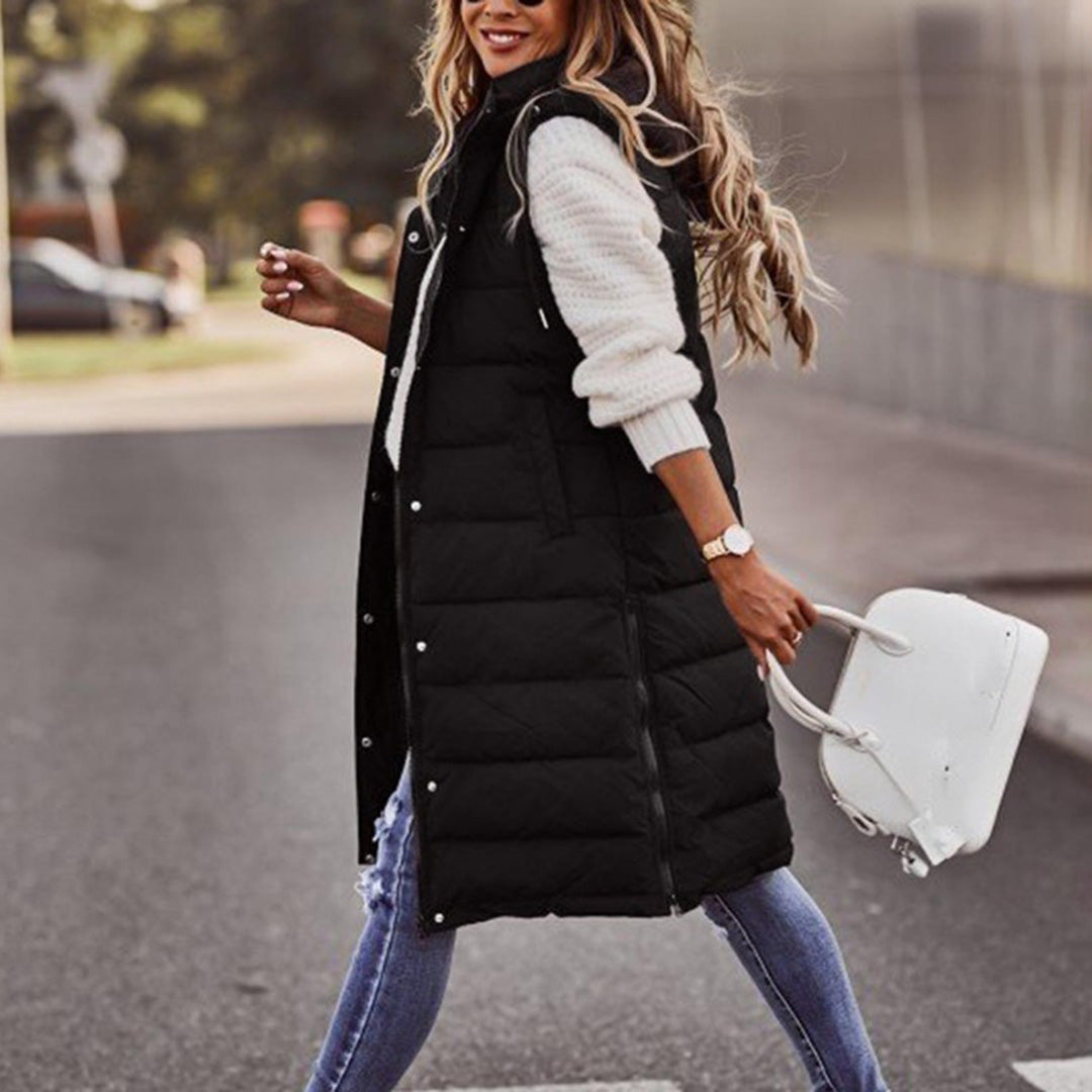ALIA – Winterjas voor Dames | Mouwloze Jas met Capuchon