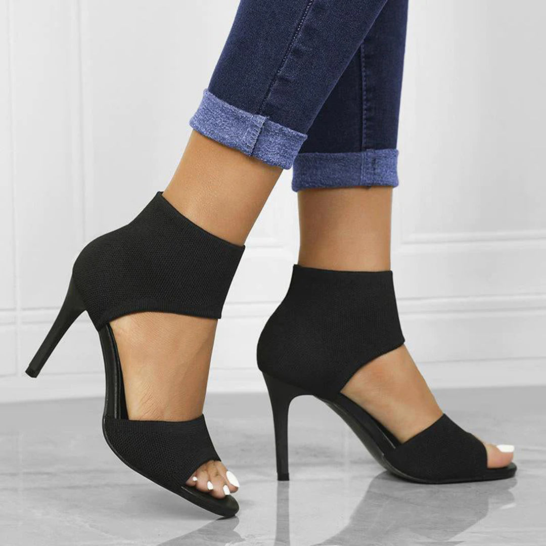 Sandales à talons hauts tricotées pour femmes – Sexy et élégantes