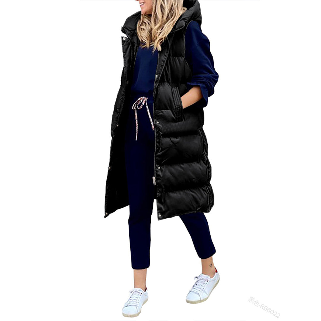 ALIA – Winterjas voor Dames | Mouwloze Jas met Capuchon