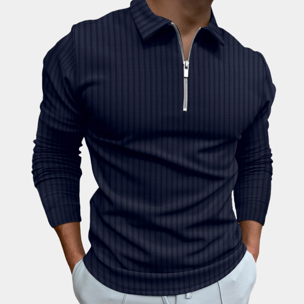 Chemise à manches longues pour homme avec fermeture éclair