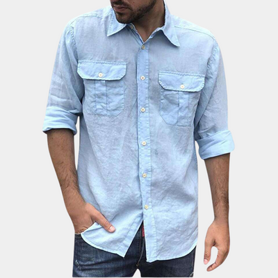 EDOUARD – Chemise classique aérée pour homme avec poches poitrine | Parfait pour l'été