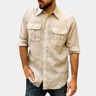 EDOUARD – Chemise classique aérée pour homme avec poches poitrine | Parfait pour l'été