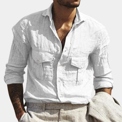 EDOUARD – Chemise classique aérée pour homme avec poches poitrine | Parfait pour l'été