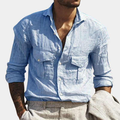 EDOUARD – Chemise classique aérée pour homme avec poches poitrine | Parfait pour l'été