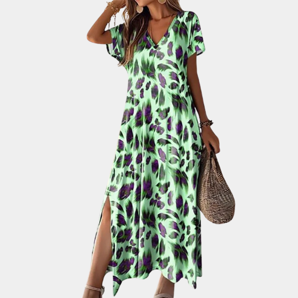 Elena Casual Split Dress – Comfort With A Touch Of Seduction
