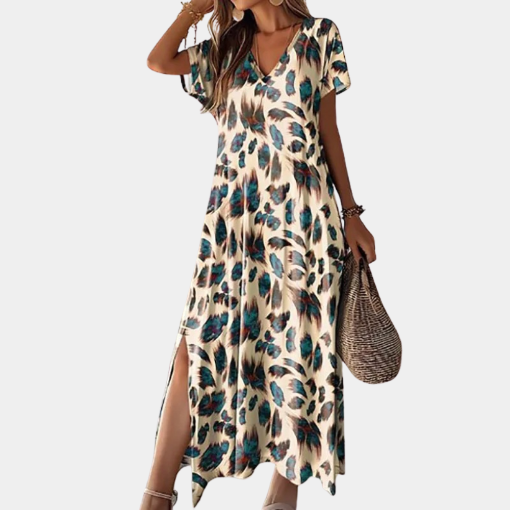 Elena Casual Split Dress – Comfort With A Touch Of Seduction