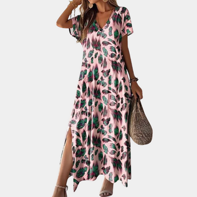 Elena Casual Split Dress – Comfort With A Touch Of Seduction