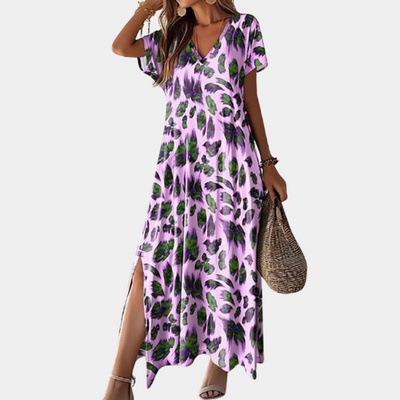 Elena Casual Split Dress – Comfort With A Touch Of Seduction