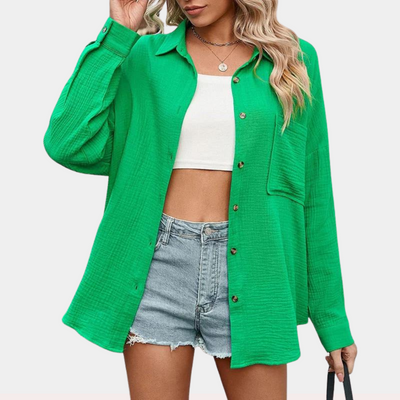 Casual ladies summer blouse with pocket