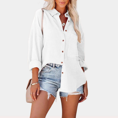 Casual ladies summer blouse with pocket