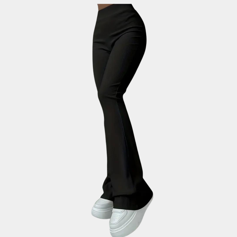 Francesca Women's Ribbed Flared Trousers