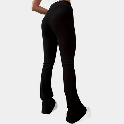 Francesca Women's Ribbed Flared Trousers