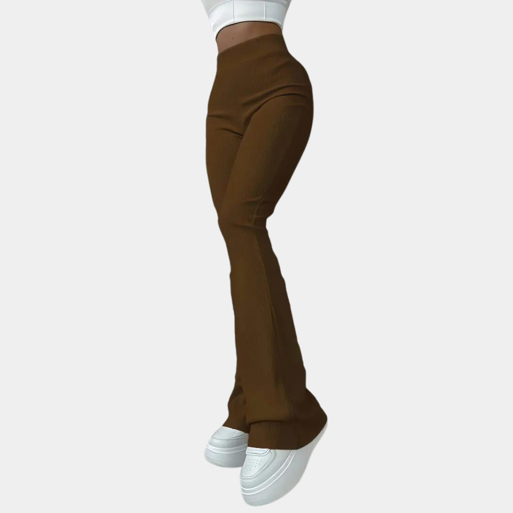 Francesca Women's Ribbed Flared Trousers