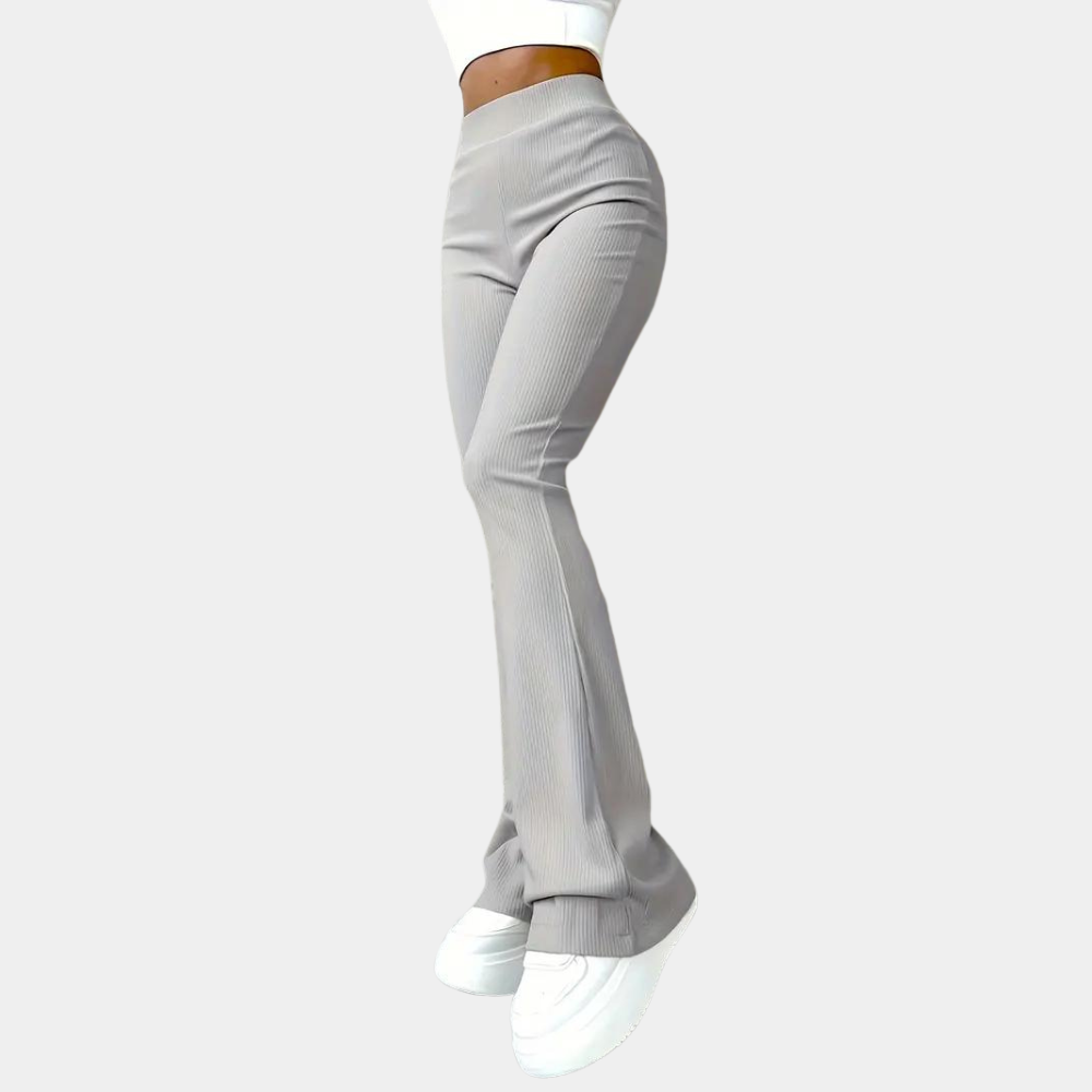 Francesca Women's Ribbed Flared Trousers