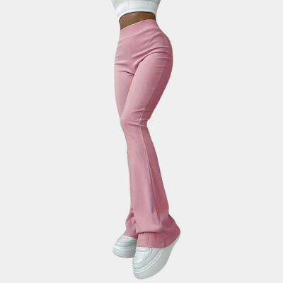 Francesca Women's Ribbed Flared Trousers