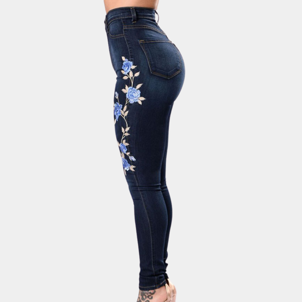 EVELYN – Jean skinny brodé pour femme | Élégance estivale