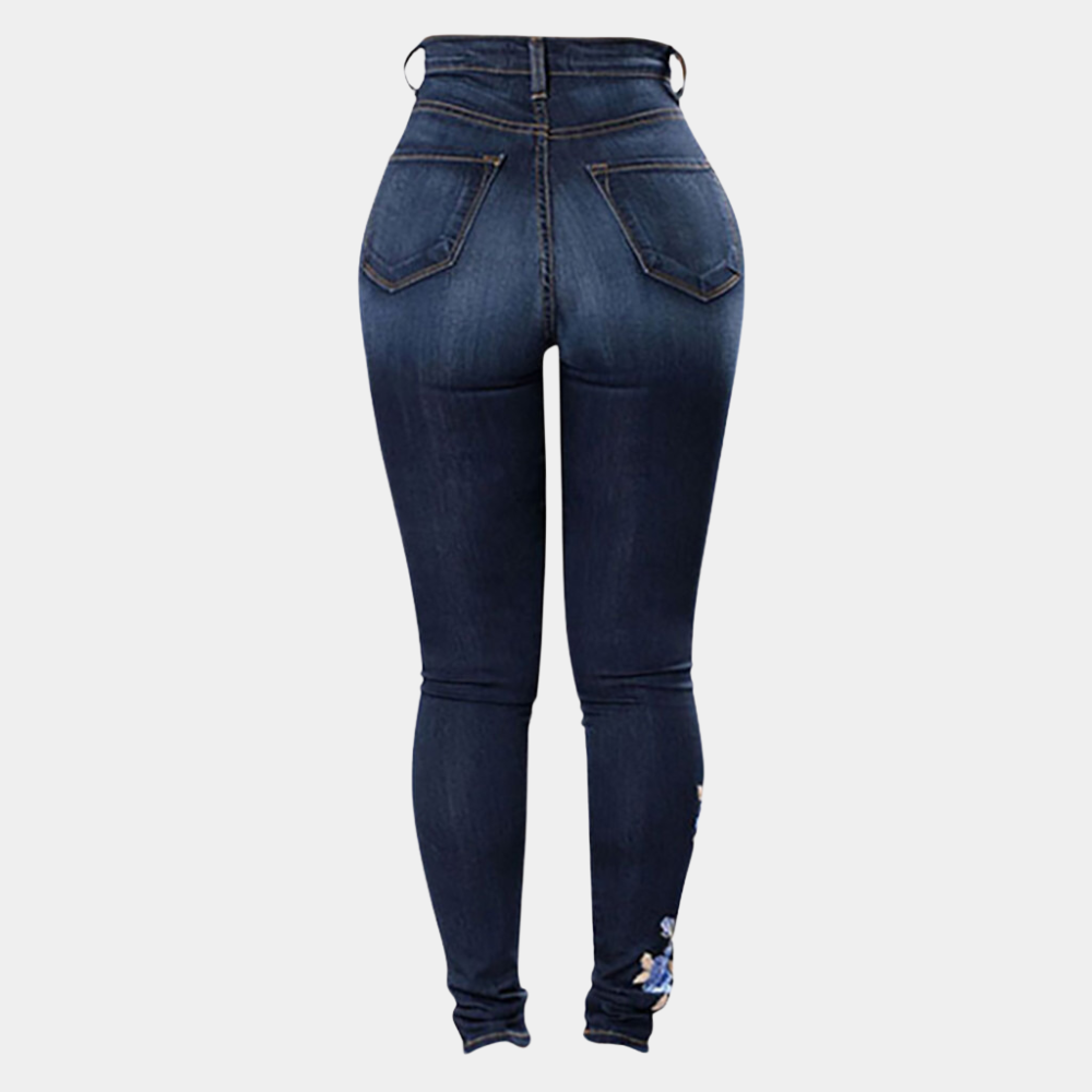 EVELYN – Jean skinny brodé pour femme | Élégance estivale