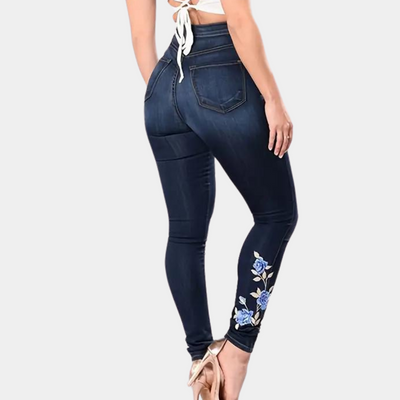EVELYN – Jean skinny brodé pour femme | Élégance estivale