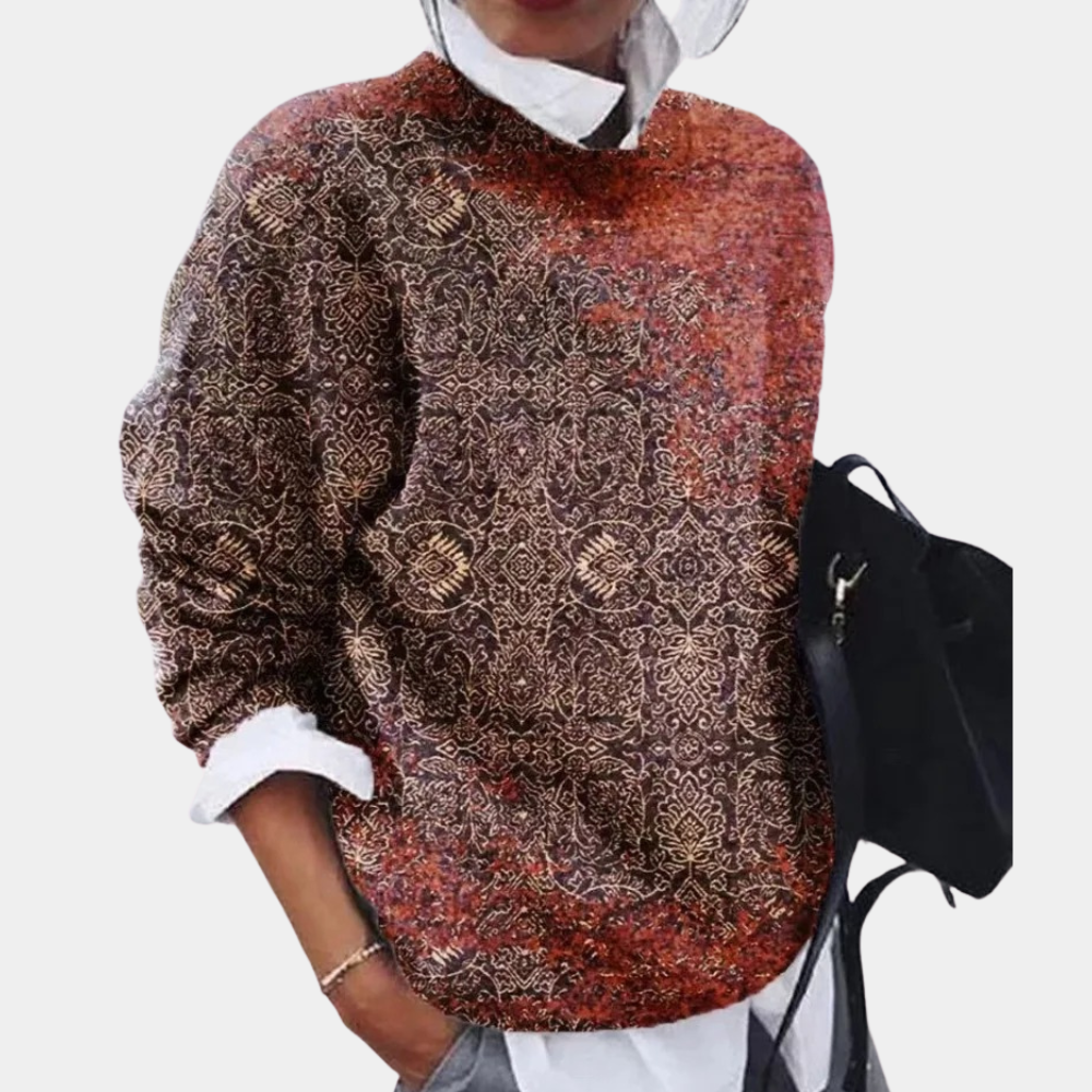 Livia | Patchwork Sweater | Artistiek Design | Comfortabele Katoenmix