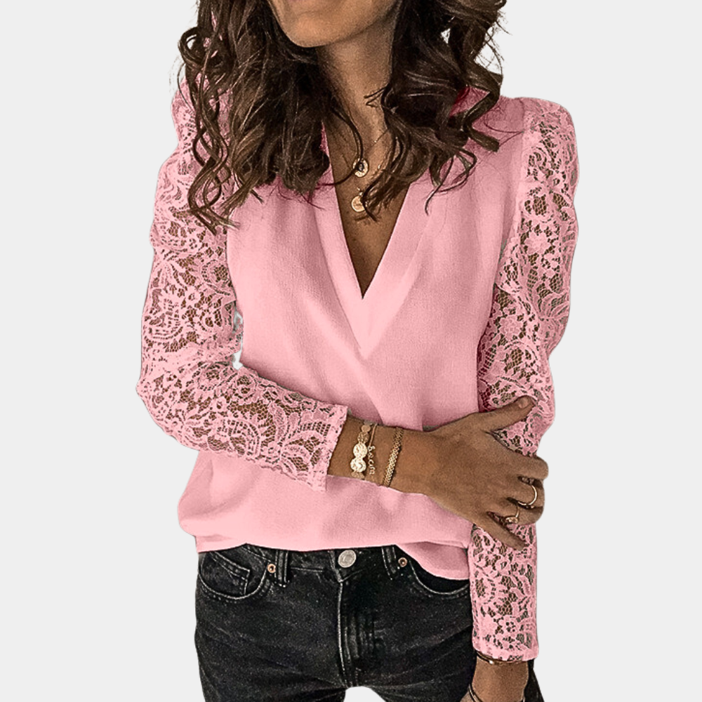 Trendy Dames V-Hals Blouse voor de Zomer – Luchtige en Modieuze Zomerblouse