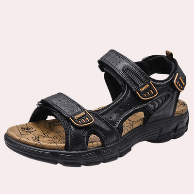 Stride Herensandalen – Leren Outdoor Wandelsandalen met Antislip Zool