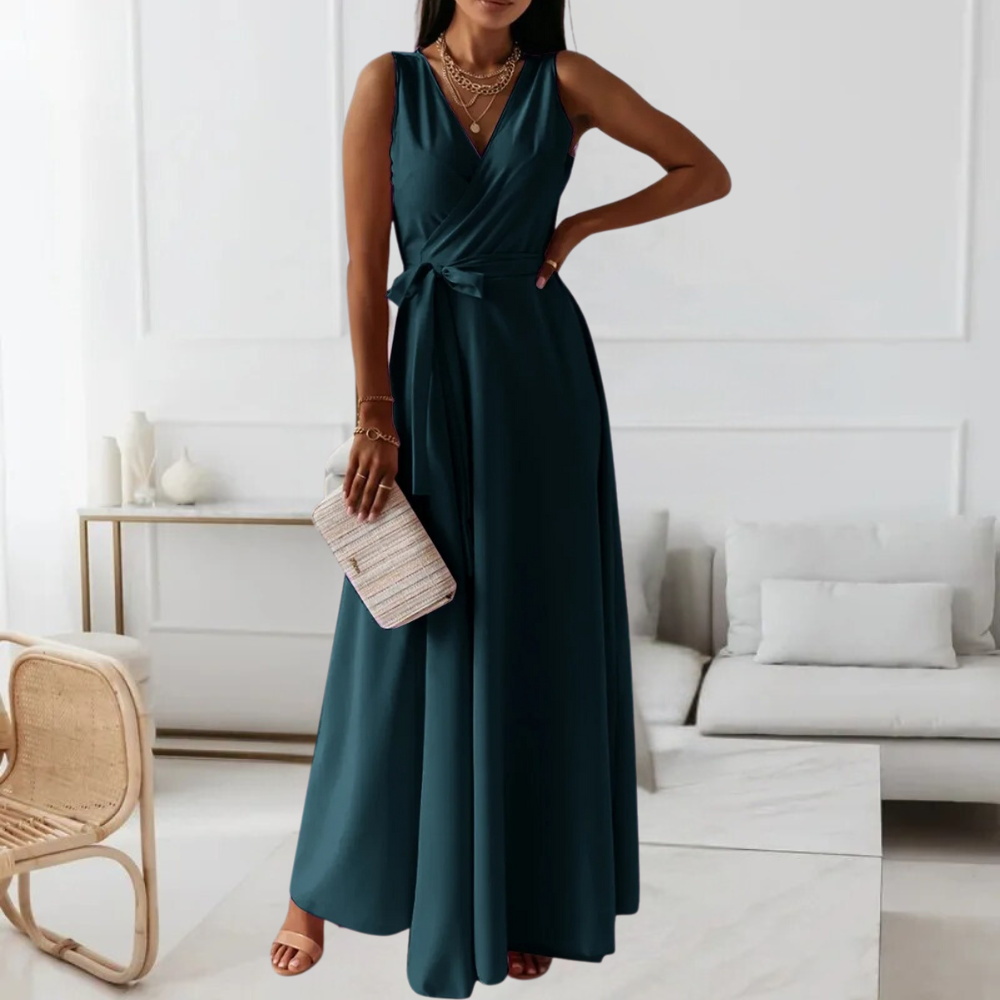 Ava Maxi Dress – Elegante Damesjurk met V-Hals