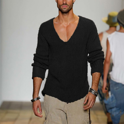 Pull décontracté à col en V pour homme pour l'été