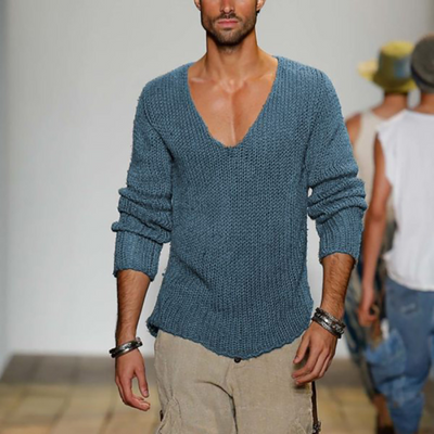 Pull décontracté à col en V pour homme pour l'été
