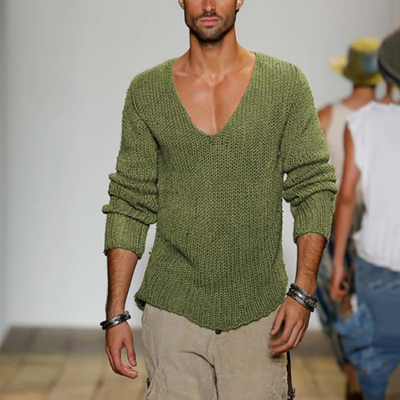 Pull décontracté à col en V pour homme pour l'été