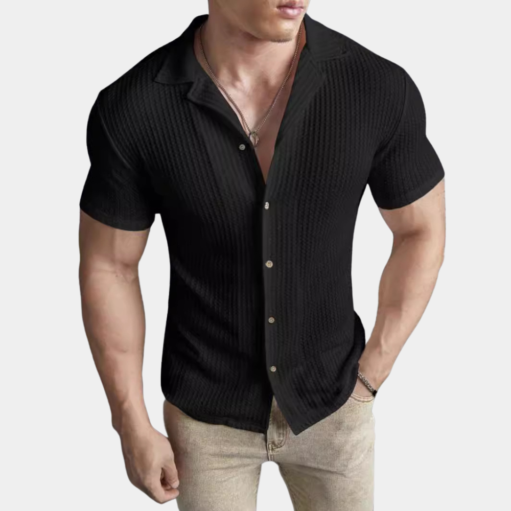 Mason – Ademend Gebreid Herenoverhemd met Stijlvolle Look