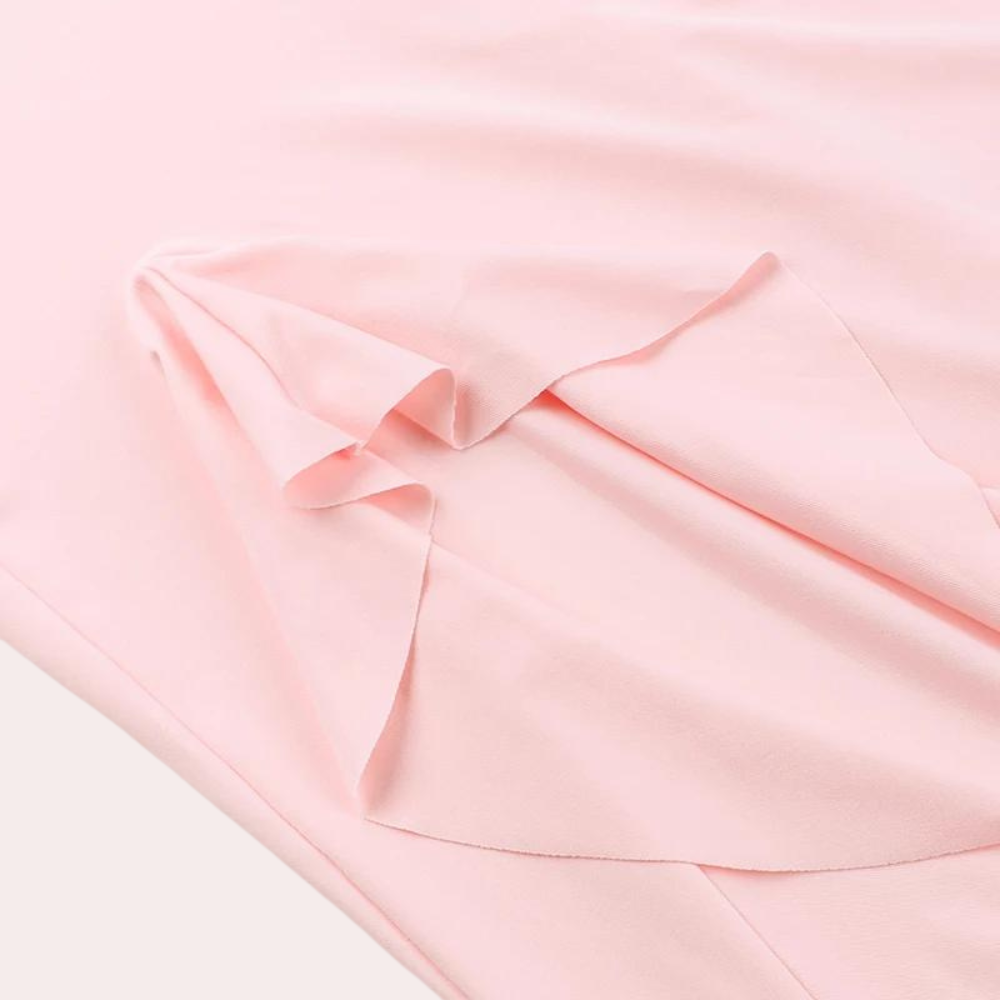 Elena – Avondjurk met V-hals voor dames | Elegante jurk met split en ruches