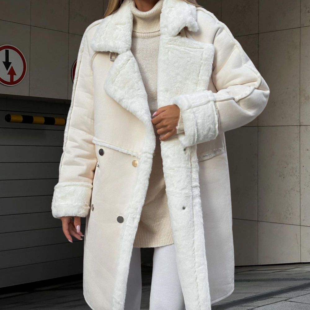 ADELIE – Luxurious Long Plush Women's Coat | Stylish Warm &amp; Elegant
