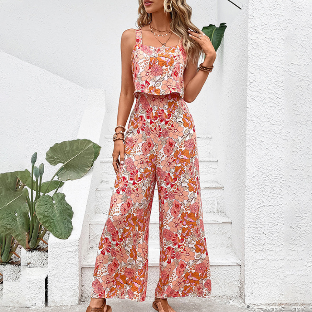 Alina – Stylish Women's Jumpsuit with Floral Print